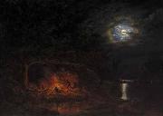 In Camp at Night Cornelius Krieghoff